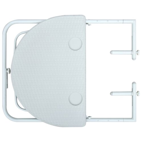 Hanging Balcony Table White 60x64x83.5cm Plastic RattanLook - Image 6