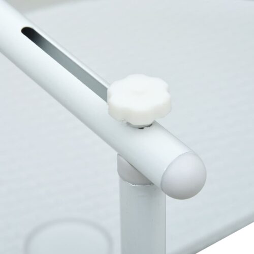 Hanging Balcony Table White 60x64x83.5cm Plastic RattanLook - Image 7