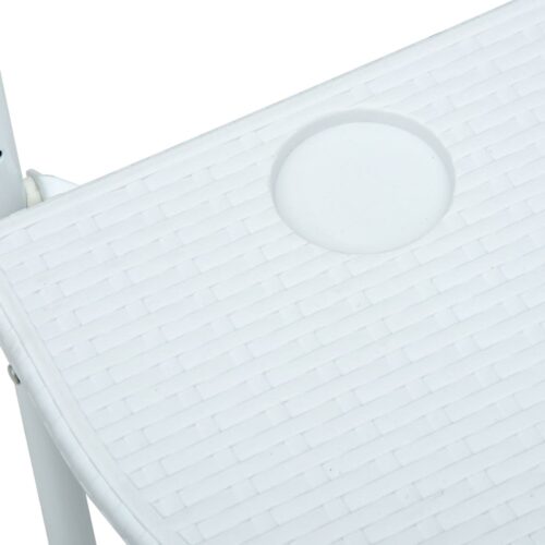Hanging Balcony Table White 60x64x83.5cm Plastic RattanLook - Image 8