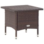 Outdoor Garden Table Wicker Rattan Patio Lounge Sofa Coffee Stand Brown 50x50x47cm