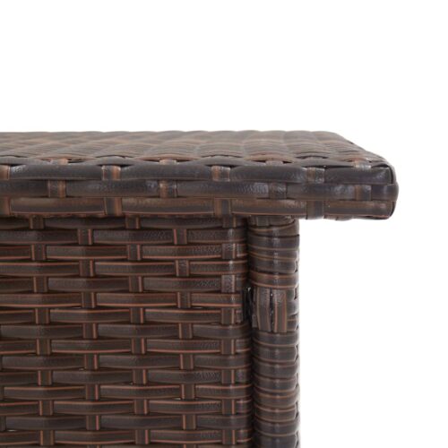 Outdoor Garden Table Wicker Rattan Patio Lounge Sofa Coffee Stand Brown 50x50x47cm - Image 3