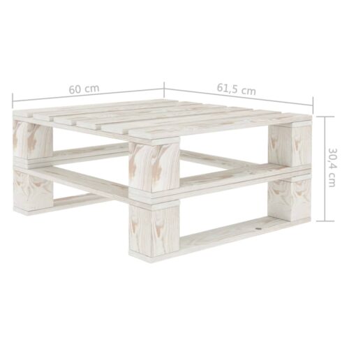 Garden Pallet Table White Wood - Image 4