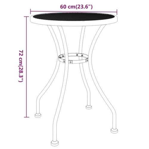 Garden Table 60x72cm Expanded Metal Mesh Anthracite - Image 5