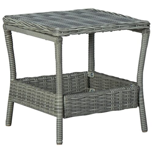 Garden Table Grey 45x45x46.5cm Poly Rattan