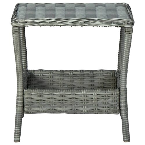 Garden Table Grey 45x45x46.5cm Poly Rattan - Image 2