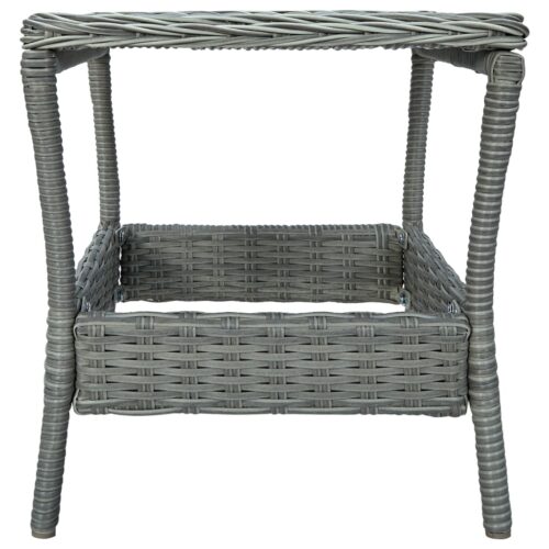 Garden Table Grey 45x45x46.5cm Poly Rattan - Image 3