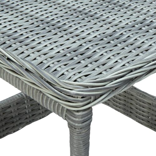 Garden Table Grey 45x45x46.5cm Poly Rattan - Image 4