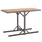 Garden Table Anthracite Poly Rattan Solid Acacia Wood