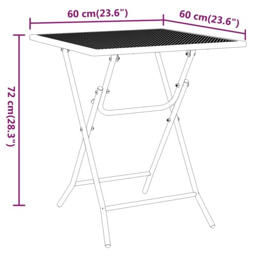 Garden Table 60x60x72cm Expanded Metal Mesh Anthracite - Image 8