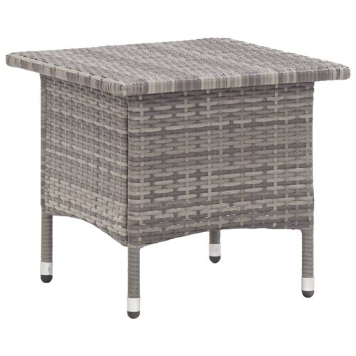 Outdoor Garden Table Patio Balcony Lounge Sofa Coffee Stand Wicker Rattan Grey 50x50x47cm
