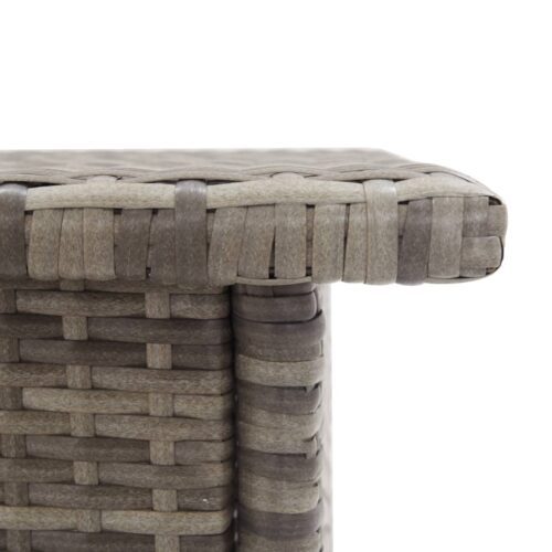 Outdoor Garden Table Patio Balcony Lounge Sofa Coffee Stand Wicker Rattan Grey 50x50x47cm - Image 4