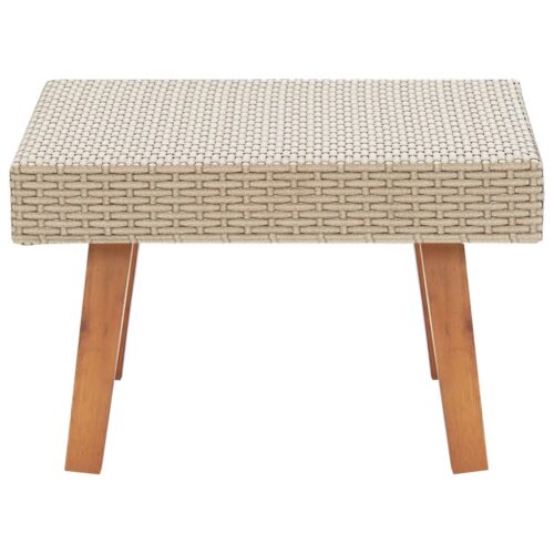 Garden Coffee Table Poly Rattan Beige - Image 3