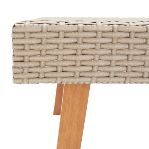 Garden Coffee Table Poly Rattan Beige - Image 4