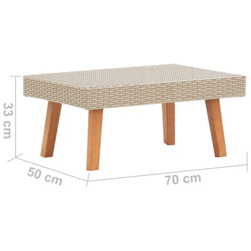 Garden Coffee Table Poly Rattan Beige - Image 5