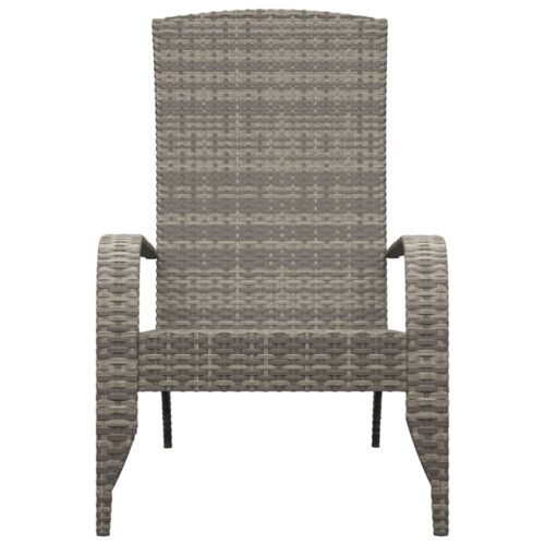 Garden Adirondack Chair Grey Poly Rattan - Image 3