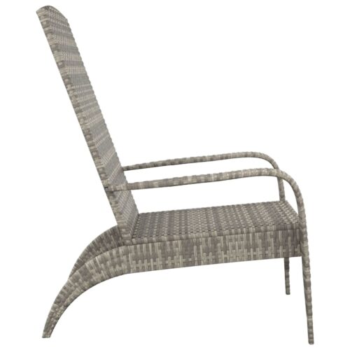Garden Adirondack Chair Grey Poly Rattan - Image 4