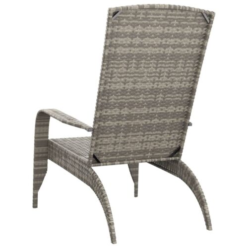Garden Adirondack Chair Grey Poly Rattan - Image 5