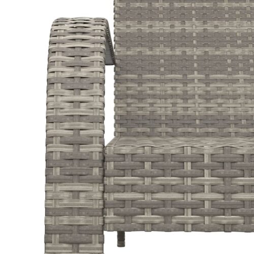 Garden Adirondack Chair Grey Poly Rattan - Image 6