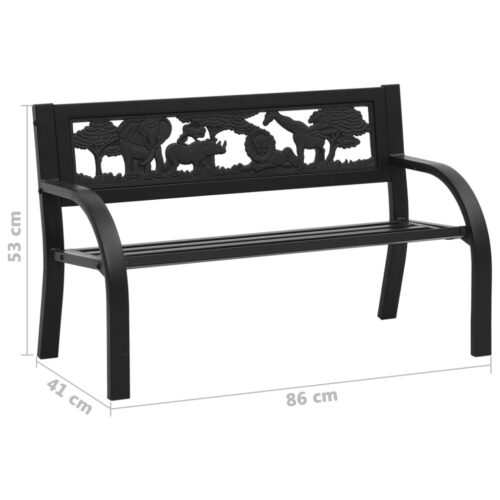 Children Garden Bench 86cm Steel - Image 6
