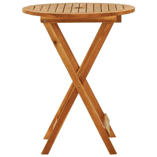 Folding Garden Table 60x75cm Solid Eucalyptus Wood - Image 2