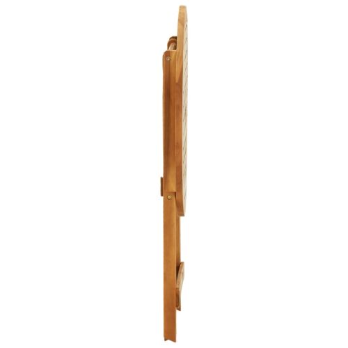 Folding Garden Table 60x75cm Solid Eucalyptus Wood - Image 5