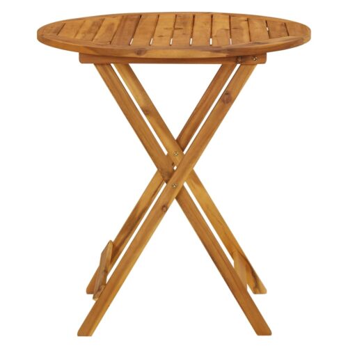 Folding Garden Table 70cm Solid Acacia Wood - Image 3