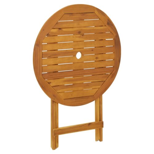 Folding Garden Table 70cm Solid Acacia Wood - Image 4