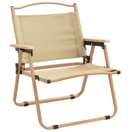 Camping Chairs 2pcs Beige 54x43x59cm Oxford Fabric - Image 3
