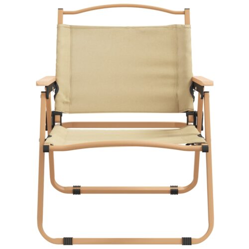 Camping Chairs 2pcs Beige 54x43x59cm Oxford Fabric - Image 4