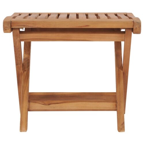 Folding Footrest 46.5x49x41.5cm Solid Teak Wood - Image 2