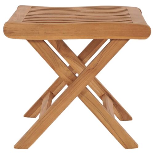 Folding Footrest 46.5x49x41.5cm Solid Teak Wood - Image 3