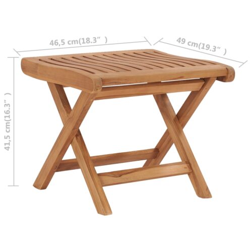 Folding Footrest 46.5x49x41.5cm Solid Teak Wood - Image 6