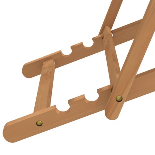 Folding Beach Chair Solid Wood Teak Cream - Image 7