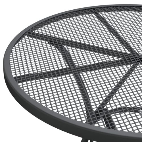 Garden Table 80x72cm Expanded Metal Mesh Anthracite - Image 4