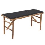 Folding Garden Bench with Cushion 118cm Bamboo