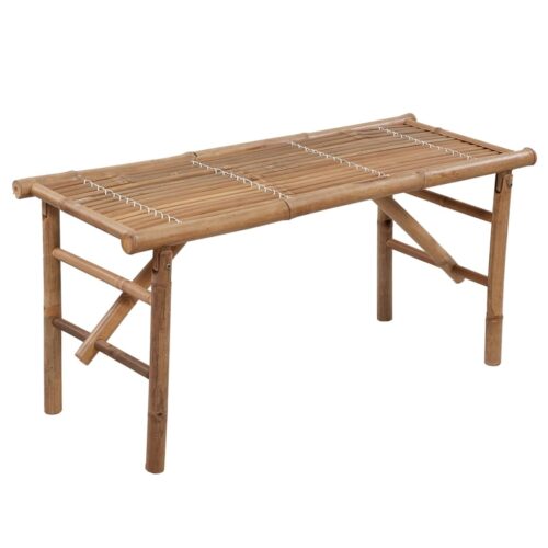 Folding Garden Bench with Cushion 118cm Bamboo - Image 2