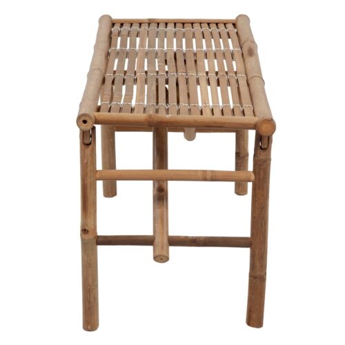 Folding Garden Bench with Cushion 118cm Bamboo - Image 4