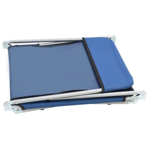 Folding Sun Loungers 2pcs Steel Fabric Blue - Image 5