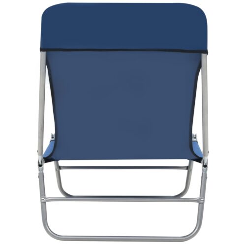 Folding Sun Loungers 2pcs Steel Fabric Blue - Image 8