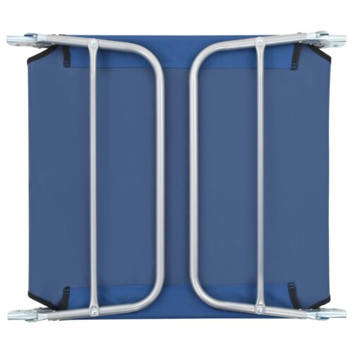 Folding Sun Loungers 2pcs Steel Fabric Blue - Image 11