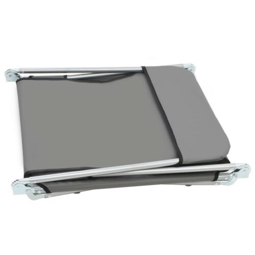 Folding Sun Loungers 2pcs Steel Fabric Grey - Image 5