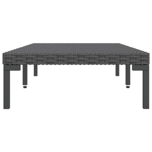 Garden Coffee Table Dark Grey Half Round Poly Rattan - Image 4