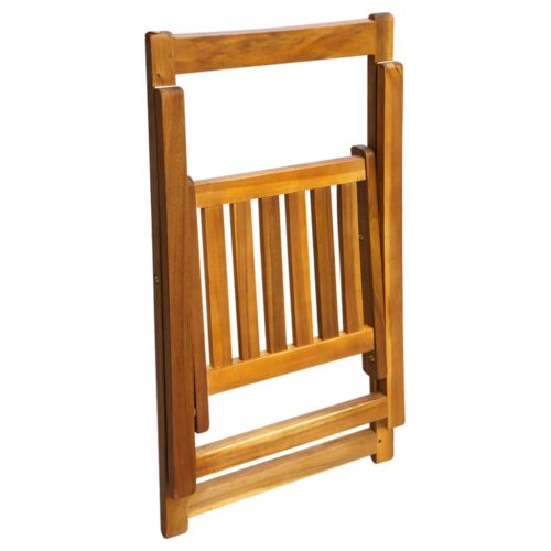 Folding Garden Chairs 2pcs Solid Acacia Wood - Image 4