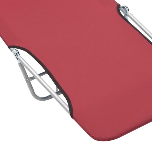 Folding Sun Loungers 2pcs Steel Fabric Red - Image 8