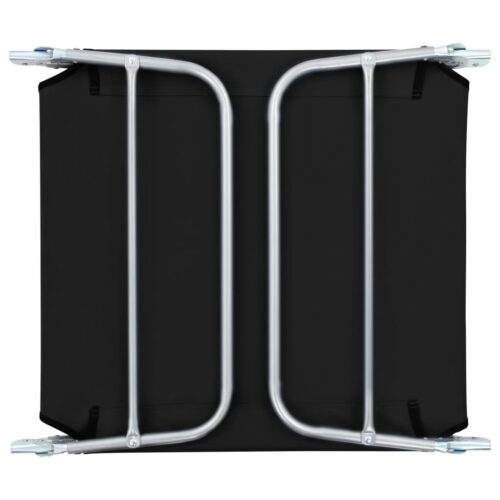 Folding Sun Loungers 2pcs Steel Fabric Black - Image 10