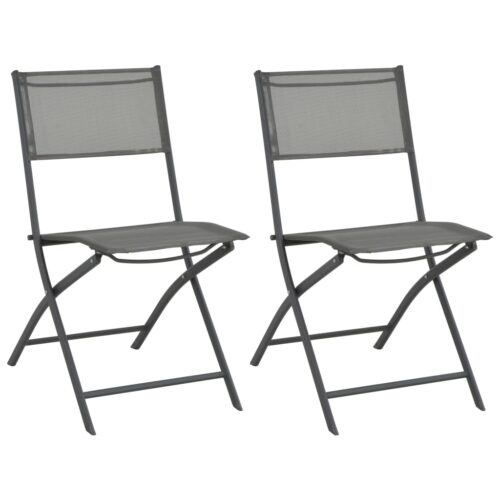 Folding Outdoor Chairs 2pcs Steel Textilene