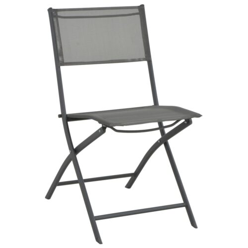 Folding Outdoor Chairs 2pcs Steel Textilene - Image 2