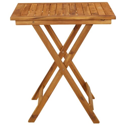 Folding Garden Table 70x70x75cm Solid Acacia Wood - Image 3