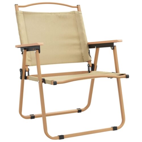 Camping Chairs 2pcs Beige 54x55x78cm Oxford Fabric - Image 3