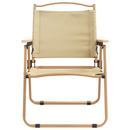 Camping Chairs 2pcs Beige 54x55x78cm Oxford Fabric - Image 4